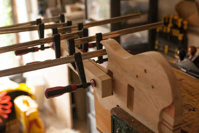 GGBO2023prototype comfort carve fretboard glue up 5